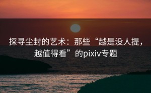 探寻尘封的艺术：那些“越是没人提，越值得看”的pixiv专题