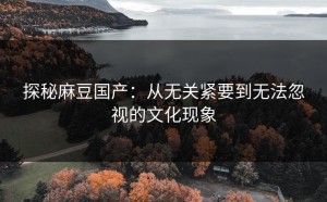 探秘麻豆国产：从无关紧要到无法忽视的文化现象
