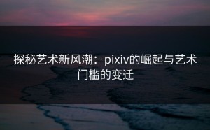 探秘艺术新风潮：pixiv的崛起与艺术门槛的变迁