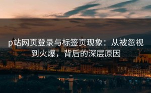 p站网页登录与标签页现象：从被忽视到火爆，背后的深层原因