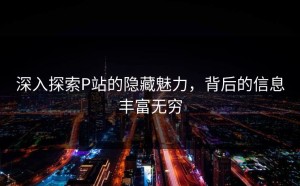 深入探索P站的隐藏魅力，背后的信息丰富无穷
